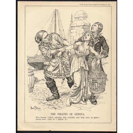 PIRATES OF GENEVA 1934 John Bernard Partridge PUNCH CARTOON PAGE