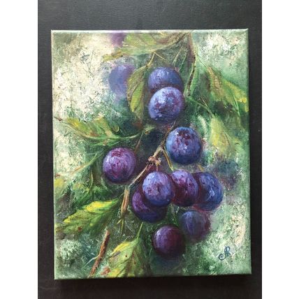 Still Life Berries Painting Plums Art