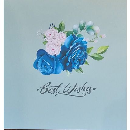 Handmade Diamond Art Best Wishes Card with Flower Design. Measures 6" by 6"