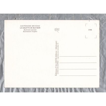 La Galette De Ble Noir - Gastronomie Bretonne - Postally Unused - Jack Postcard