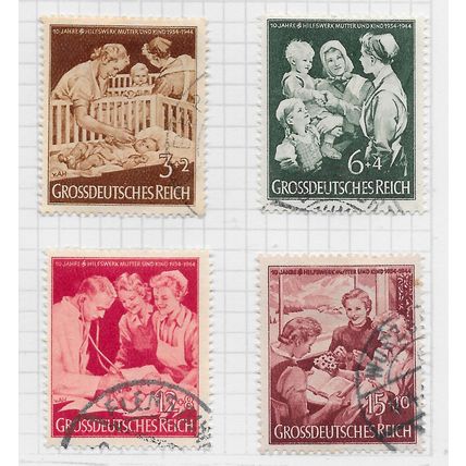 GERMANY 1944 WELFARE CHILDREN CHILD NURSING DOCTOR BABY MOTHER SET USED Mi 872
