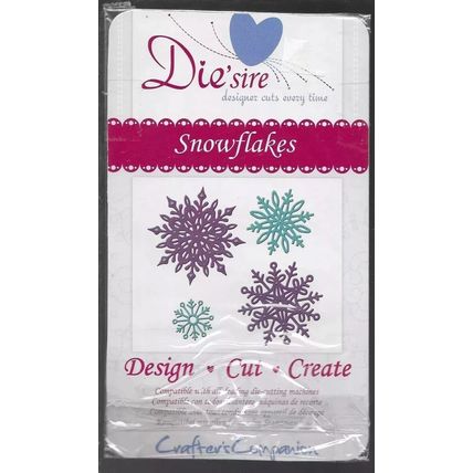 Crafter's Companion. Die'Sire. Snowflakes Die Set. Die Cutting Cardmaking Crafts