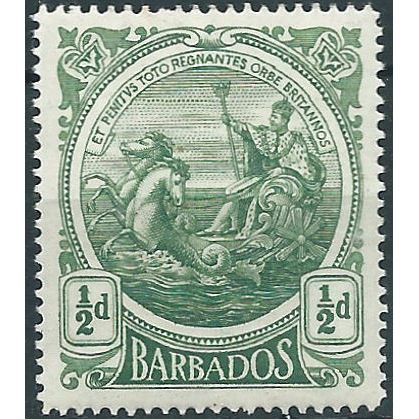 Barbados 1916 SG182 1/2d Green Mounted Mint ....