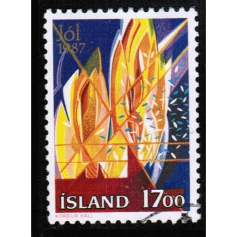 1987 Iceland - Sc# 653 used - Christmas candle flame 17.00 kr