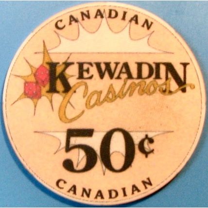 Kewadin. 50¢ Casino Chip. Canadian. X86.