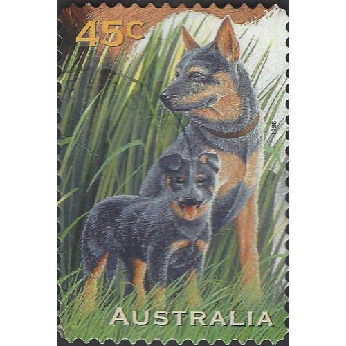 AUSTRALIA, DOG, Blue Heeler, green 1996, 45c, #4