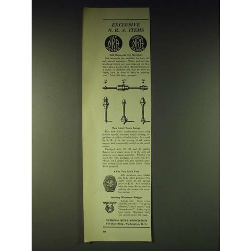 1937 NRA National Rifle Association Ad - Felt Brasards, 3-in-1 Score Gauge
