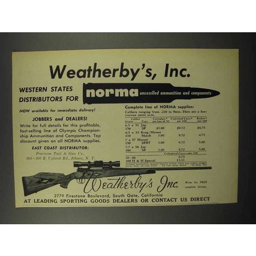 1955 Weatherby Rifle and Norma Ammunition Ad