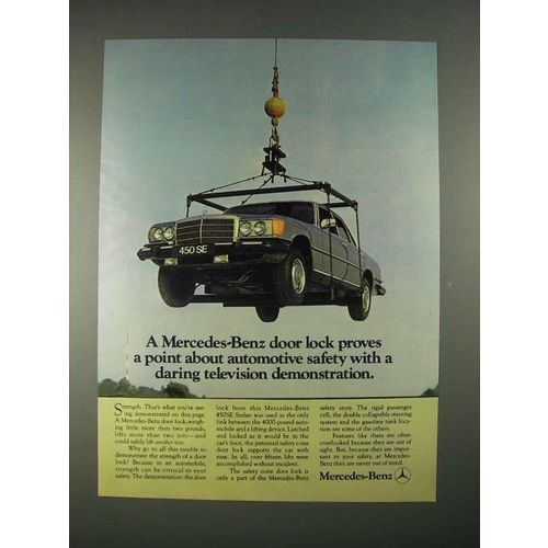1974 Mercedes-Benz 450SE Sedan Ad - Door Lock Proves