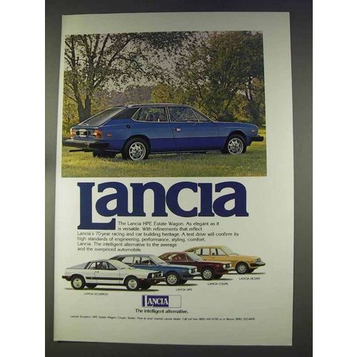 1977 Lancia HPE Estate Wagon, Scorpian, Coupe, Sedan Ad