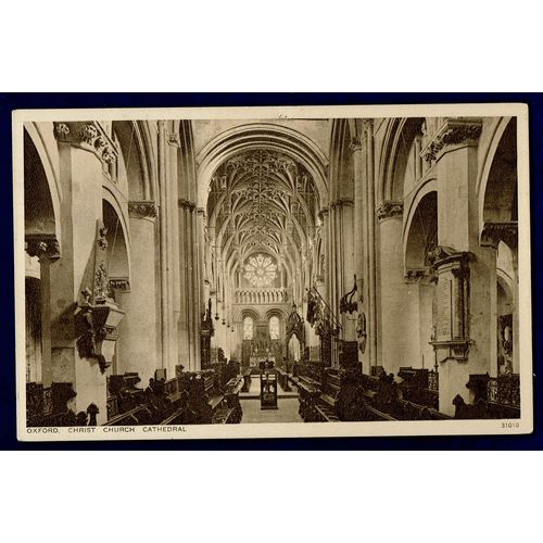 PHOTOCHROM CO POSTCARD CHRIST CHURCH CATHEDRAL INTERIOR OXFORD UNPOSTED. OX/11