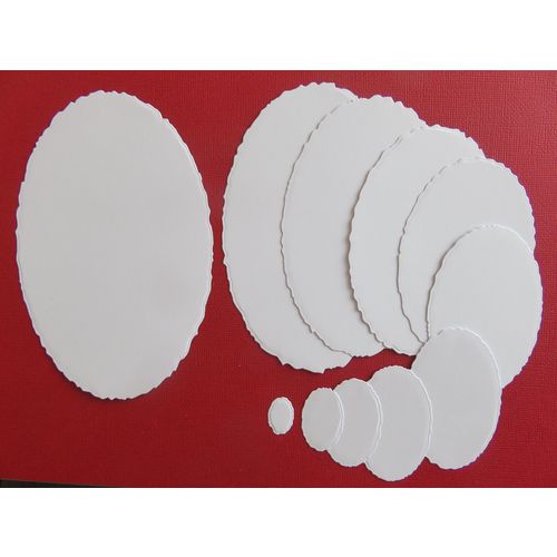 Set of 11 Tattered Lace Die Cuts Torn Edge Ovals