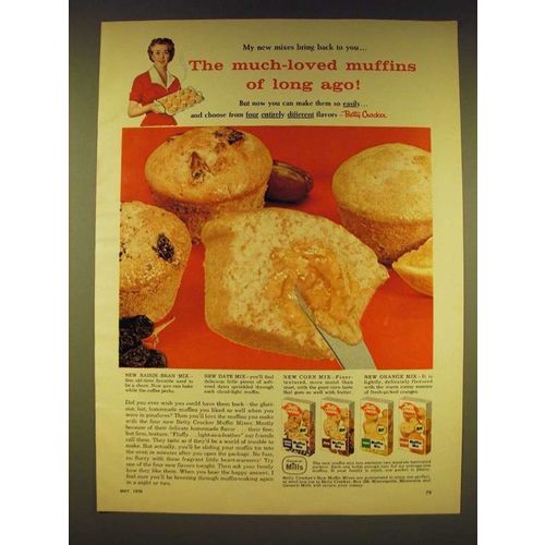1958 Betty Crocker Muffin Mix Ad - Raisin-Bran, Date, Corn and Orange