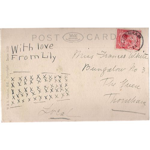 A HEARTY BIRTHDAY .used vintage postcard by Wildt & Kray LOVE & BEST WISHES =