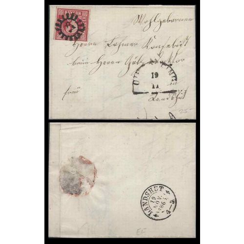 Germany Bavaria State 1865, nice combo #87 cancel, Dingolfing Half Moon (1)