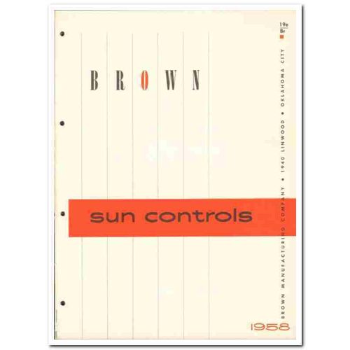 BROWN MFG COMPANY 1958 window sun controls exterior vintage catalog