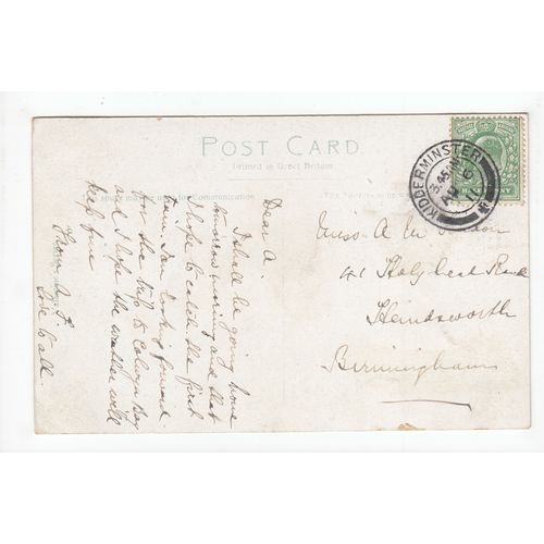 Lake and Mont Brinton Park Kidderminster Worcestershire 1911 Postcard