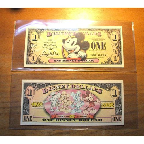 2008 DISNEY DOLLAR - Mint Condition - MICKEY - "T" SERIES - 80th. Anniversary