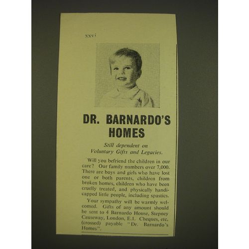 1955 Dr. Barnardo's Homes Advertisement - Dr. Barnardo's Homes still dependent o