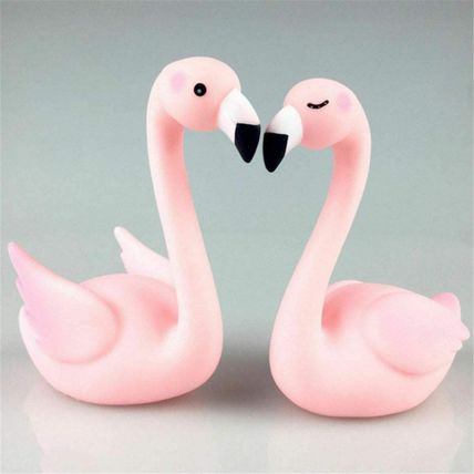 DGBJ 1 Pair Adorable luminescent Light Up Flamingo Figure Cake Accessories Birth