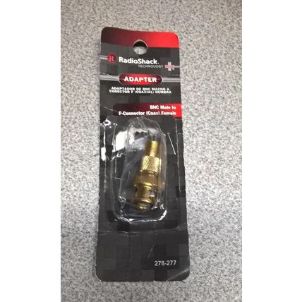 RadioShack Gold Plated BNC Male to F-Connector Coax Female Adapter # 278 277