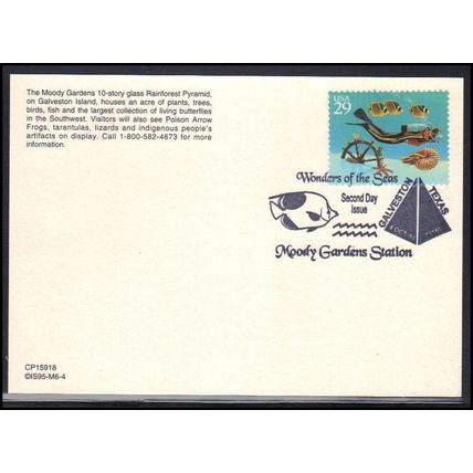 FDC Postcard 2865 29c Sea Life 2nd Day of Issure (No Cachet-U/A) Box0524