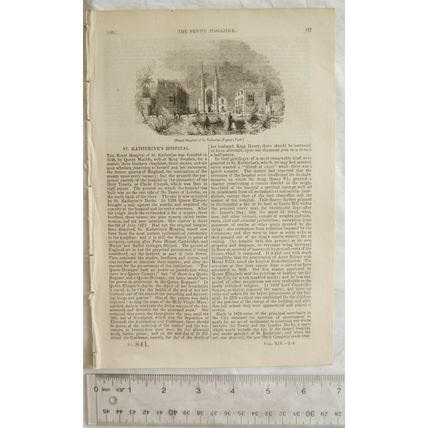 1845 The Penny Magazine No. 841 St Katherine's Hospital, Fuller, rain makers, &C