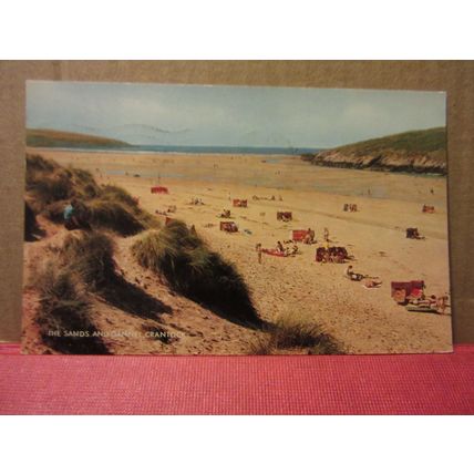 THE SANDS AND GANNEL, CRANTOCK, Cornwall used postcard by J Salmon 1969 pm =