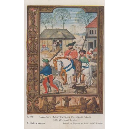 Returning From The November Hunt Chase Bowls Medieval Drawing Antique Postcard