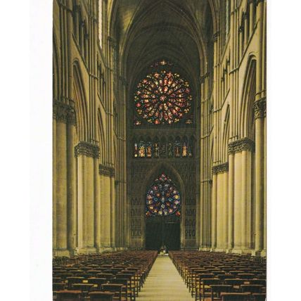 Cathedrale de Reims Roses Ouest France Postcard used VGC
