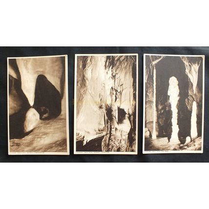 Cheddar Gorge - Coxs Cave - Lot of 3 Vintage Photochrom Postcards - NPU