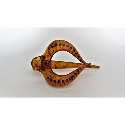 Acrylic amber brown splatter paint alligator hair comb clip for medium thick