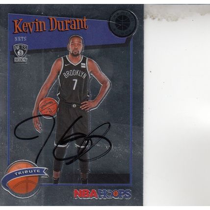KEVIN DURANT 2020 AUTOGRAPHED BROOKLYN NETS WORLD CHAMPION MVP FORWARD CARD