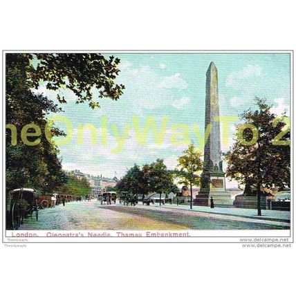 LONDON, CLEOPATRA'S NEEDLE, EMBANKMENT, ENGLAND, c1900/10s?, Postcard