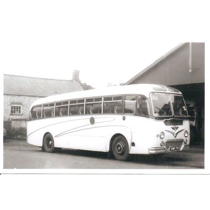 Black & White Photo of Bland's Bus Services of Cottesmore ONR 771 ex Browns Blue