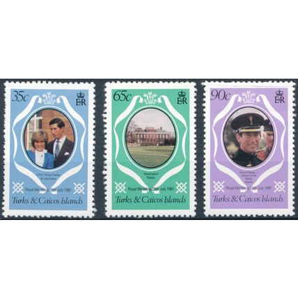 Royal Wedding - Turks & Caicos Islands 1981 - NM H - SG 653/5