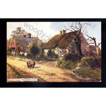 iw214 - I.O.W - Oak Cottage, Freshwater - Artist H.B. Wimbush - Tuck's postcard