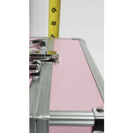 Aluminum Makeup Train Case Jewelry Box Cosmetic Pink 9“x6.75”x6.75”