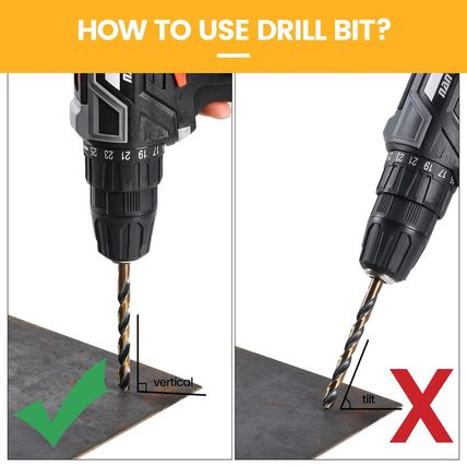 29Pcs Drill Bit Set, 135 Degree Tip High Speed Steel with Black and Gold Finish,