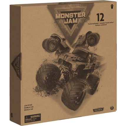 Monster Jam, Official 12-Pack of 1:64 Scale Die-Cast Monster Trucks for Boys and