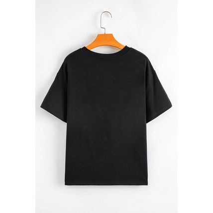 Black MAMA Letter Graphic Neon T Shirt