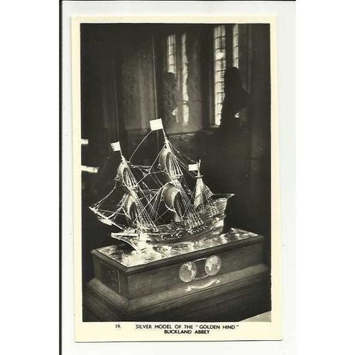 Devon BUCKLAND ABBEY Golden Hind Model Postcard by Lilywhite (19)