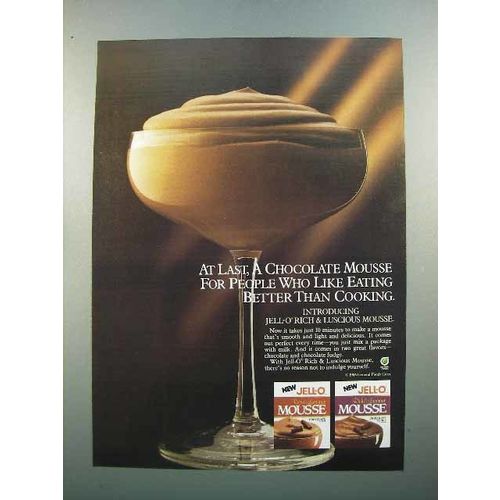 1986 Jell-o Chocolate Mousse Ad - Like Eating
