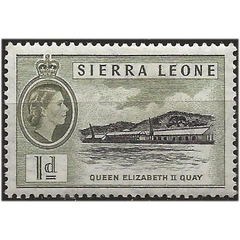 Sierra Leone 1956 SG211 1d Black & Olive Mounted Mint .. .