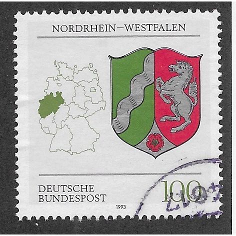 GER 1993 100pf 'NORDRHEIN WESTFALEN' FINE USED (EBID62-965)