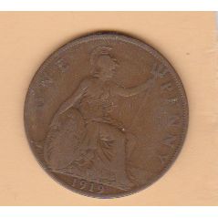GB Penny 1919 VG to F
