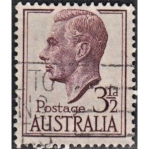 AUSTRALIA, 1950-52 3.5d George VI, SG 247 (Scott #236), used