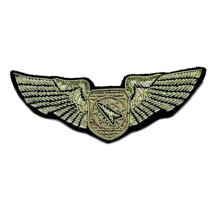 US AIR FORCE BATTLE MANAGER OFFICER PILOT CHEST WING SILVER BULLION 3" CP BRAND