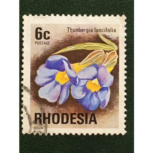 Rhodesia QEII 1974 6c Thunbergia Used SG 494 Sc 333 postage stamp flower