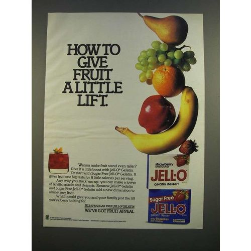 1986 Jell-O Gelatin Ad - How To Give Fruit a Little Lift